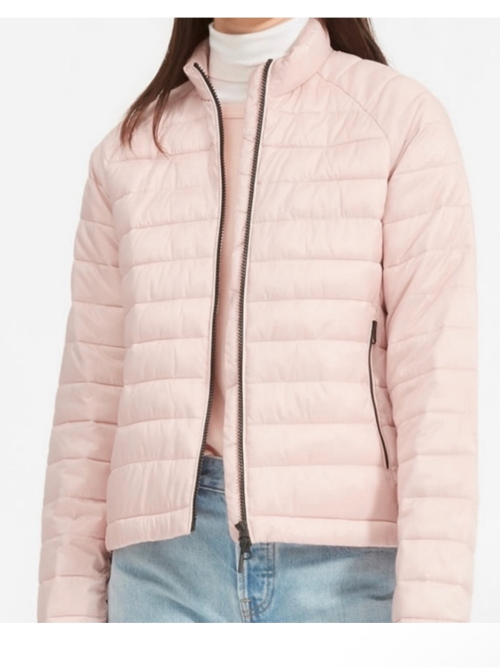 Everlane The Renew Lightweight Puffer Jacket in Light Pink Small Lightweight